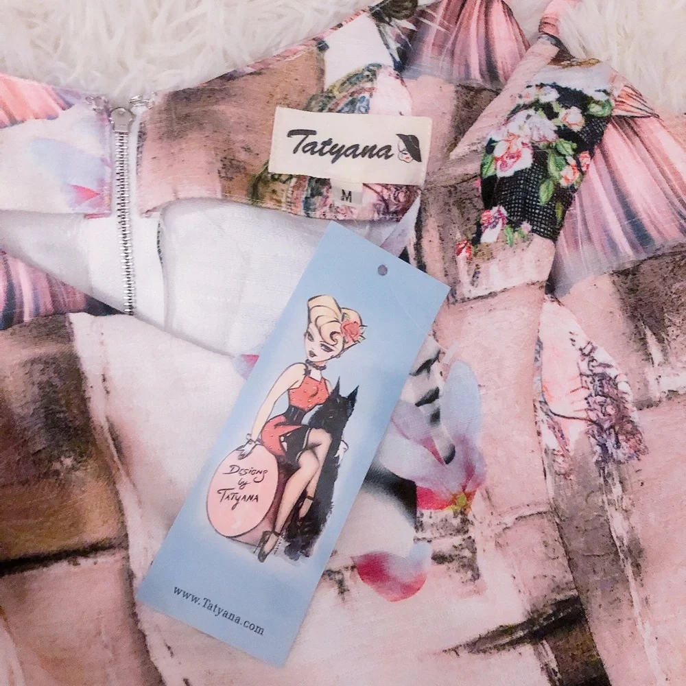 Super rare Tatyana Leading Ladies of Film Novelty Print Dress - Picture 12 of 13